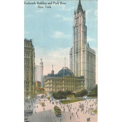 Woolworth Building and Park Row New York 